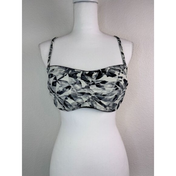 Athleta women's‎ 38 B/C black white underwire racer back bikini swim top - Picture 1 of 6